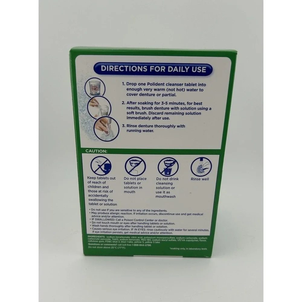 Polident - Antibacterial‎ Denture Cleanser - 84 Tablet - Triple Mint Exp: 2023
